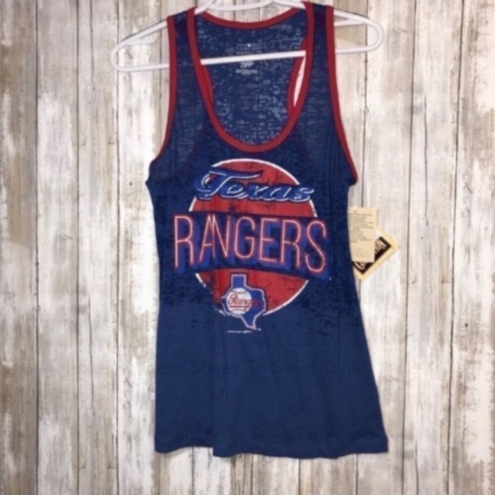 NWT Texas Rangers Sheer To Solid Blue Tank Women’s Medium - Picture 8 of 8